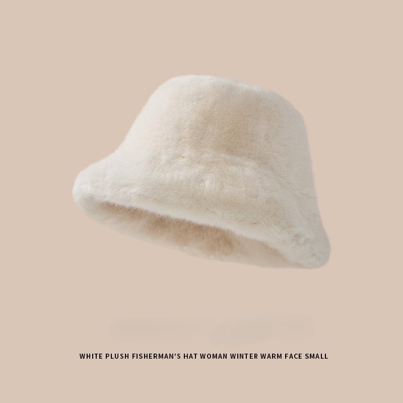 

Шапка из искусственного меха норки для женщин осенью и зимой, утолщенная и теплая рыбацкая шапка, шапка для бассейна, мягкая и пушистая защита для ушей и теплая шапка ONE SIZE белый