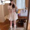 Floral Print Dress, Summer , With Puff Sleeves And A Butterfly Princess, Flared Skirt.