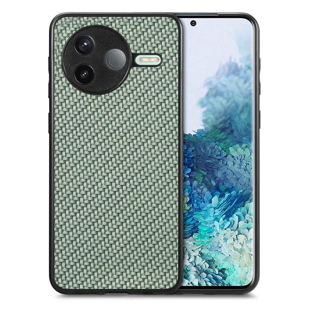 Pro Xiaomi Poco F7 Pro 5G/Xiaomi Redmi K80 5G Pouzdro Textura karbonových vláken PU+PC+TPU Kryt na zadní stranu telefonu