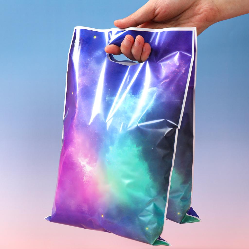 Galaxy Pattern Plastic Handbag Gift Goodie Candy Bags Birthday Party Decor kids Wedding Birthday Party Supplies Gift Baby Shower
