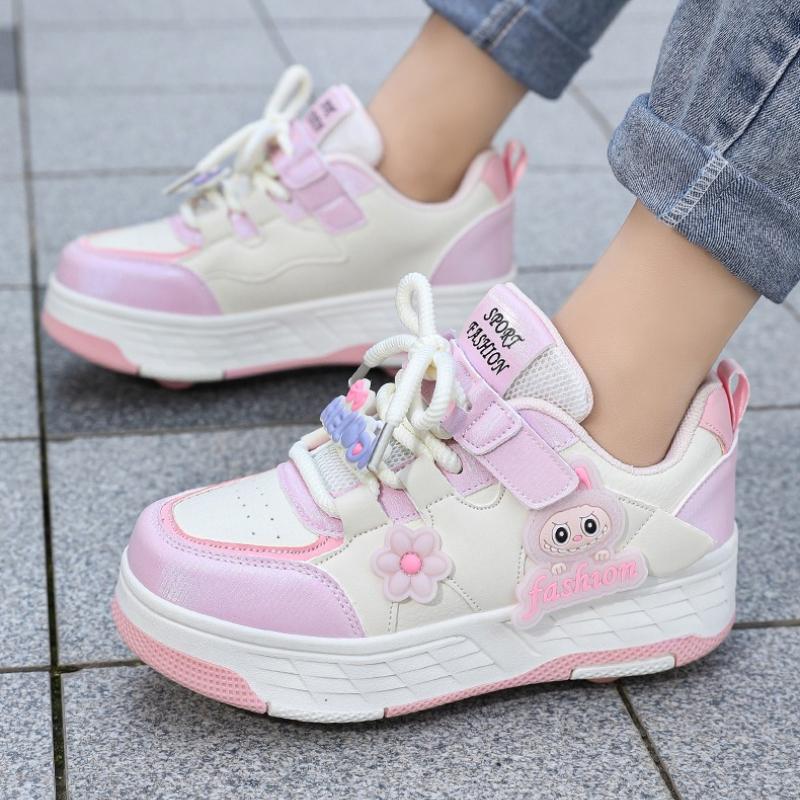 Kid's Four-wheel Roller Skating Shoes Walking Shoes Girl's Sports Shoes Roller Skate Sneakers for Boys