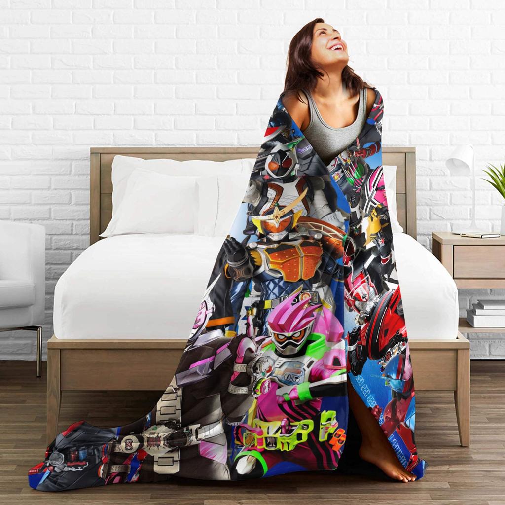 Reiwa Kamen Rider Plush Blanket Child Flannel Throw Blanket For Couch Bed Warm Soft Quality Bedspread Present