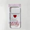Y2K French Letters Lucky Pink Love Heart Phone Case For iPhone 16 17 Pro 15 13 11 Pro Max 17Air 7 8 14Plus 12 XR X Hard Cover