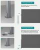 SONGMICS 180 x 350 cm (H x W), Side Awning for Balcony and Terrace, Privacy Protection, Sun Shade, Side Blind, Smoky Grey