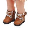Niannyyhouse 20cm Plush Biker Boots, 5.5cm Long, Cotton Doll Leather Shoes (White)