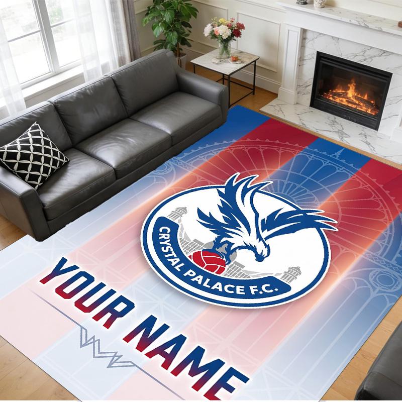 Crystal Velvet Rug Custom Name Text, Soft Non Slip Floor Mat Home DecorCrystal Palace