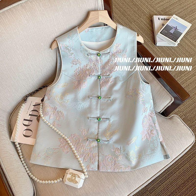 

Весенняя одежда холодный жаккард многослойный жилет женский новый свободный и тонкий маленький жилет без рукавов 3XL (recommended 138-75kg)