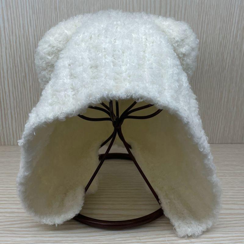 Fuzzy Women Hat Bear Casual for Elegant Graffiti Writers Turntablists Casual Winter Warm Hat for Teen Girls