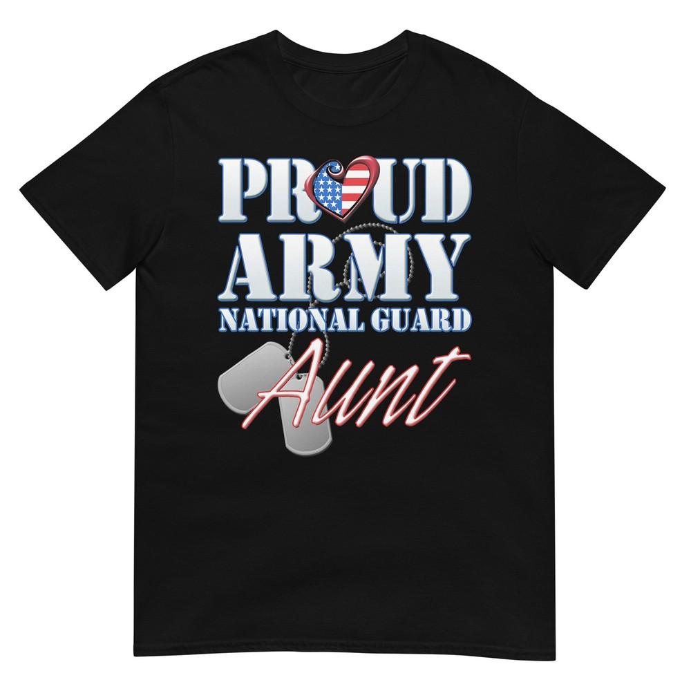 Proud Army National Guard Aunt Usa Heart Flag Shirt Tshirt