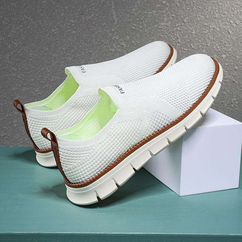 Fashion Large Men's Casual Shoes Spring Breathable Fly Woven Non Slip Running Shoes Fashion Lightweight Comfortable Vulcanized Shoes