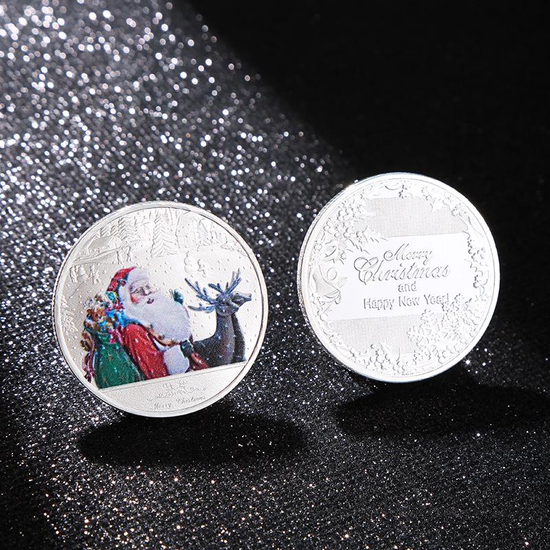 Santa Claus Commemorative Coin Collection: Silver & Gold Christmas Gift for Kids