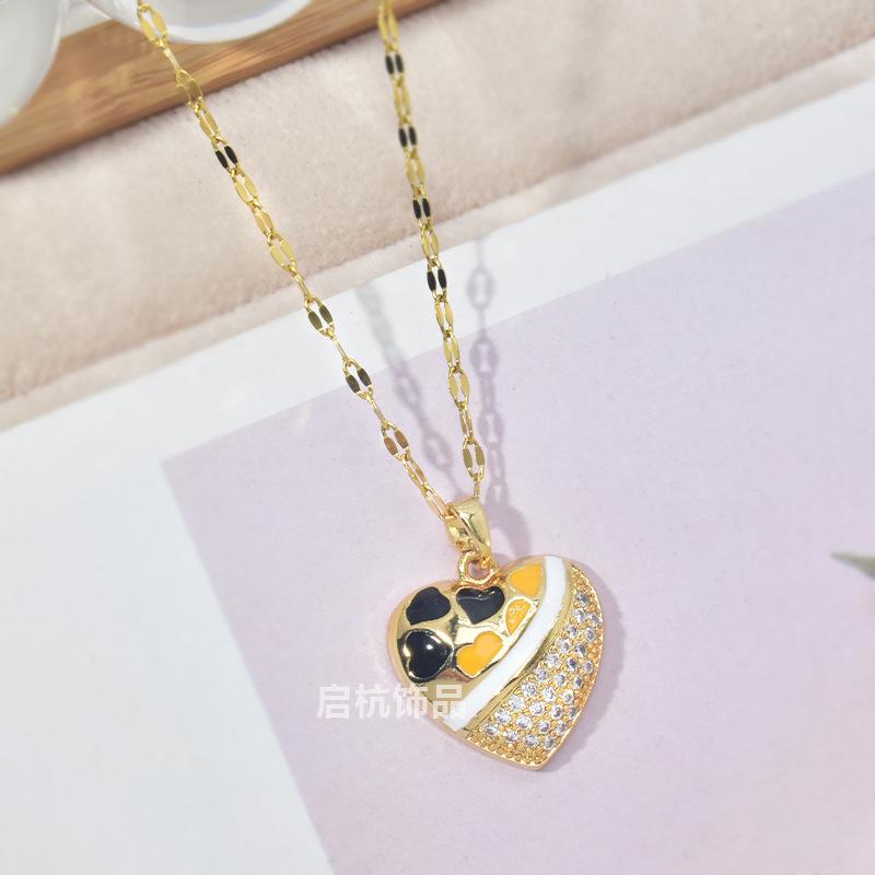 

Ожерелье Love Женский дизайн Личность Ol Простой и универсальный циркониевый кулон в форме персикового сердца ювелирные изделия