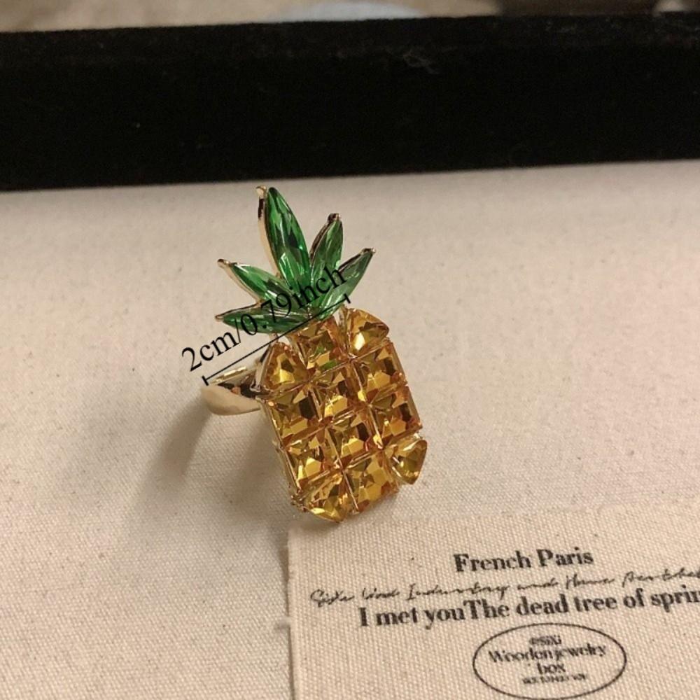 Strawberry Enamel Fruit Ring Korean Style Chunky Enamel Ring Cute Insect Drip Oil Ring  Couple