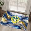 Leeds United Fußball Design Kristall Samt Teppich Gemütlich Kein?Rutschfester Teppich mit Aufdruck für Schlafzimmer Wohnzimmer Eingang