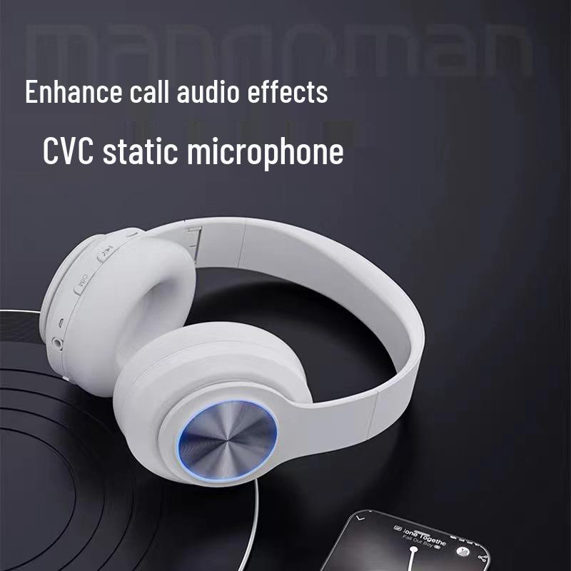 2025 Luminous Wireless Over-Ear Bluetooth Headphones with Heavy Bass and Large Earcups for Boys, Ideal for Running.