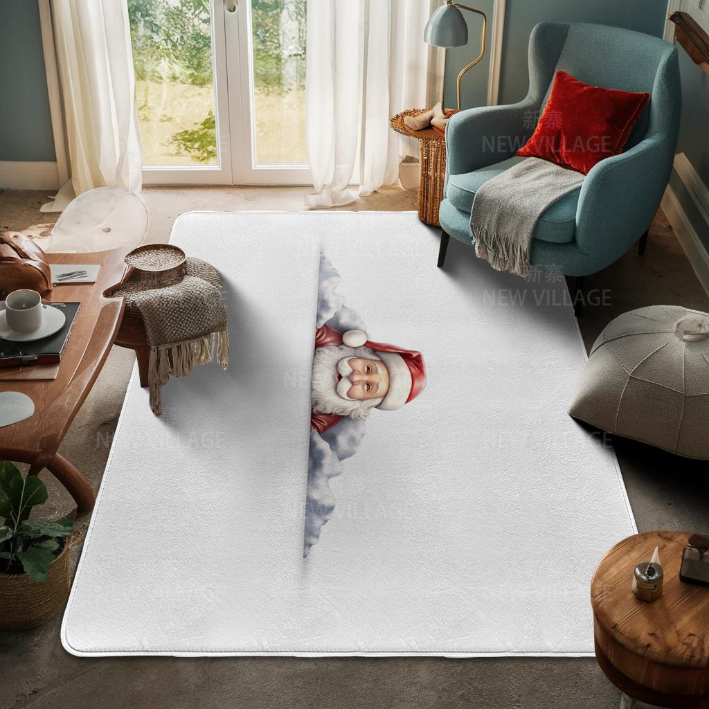 House Entrance Carpet Home Door Mat Living Room Bath Foot Bathroom Non-slip Water Absorption Rugs Bath Merry Christmas Winter