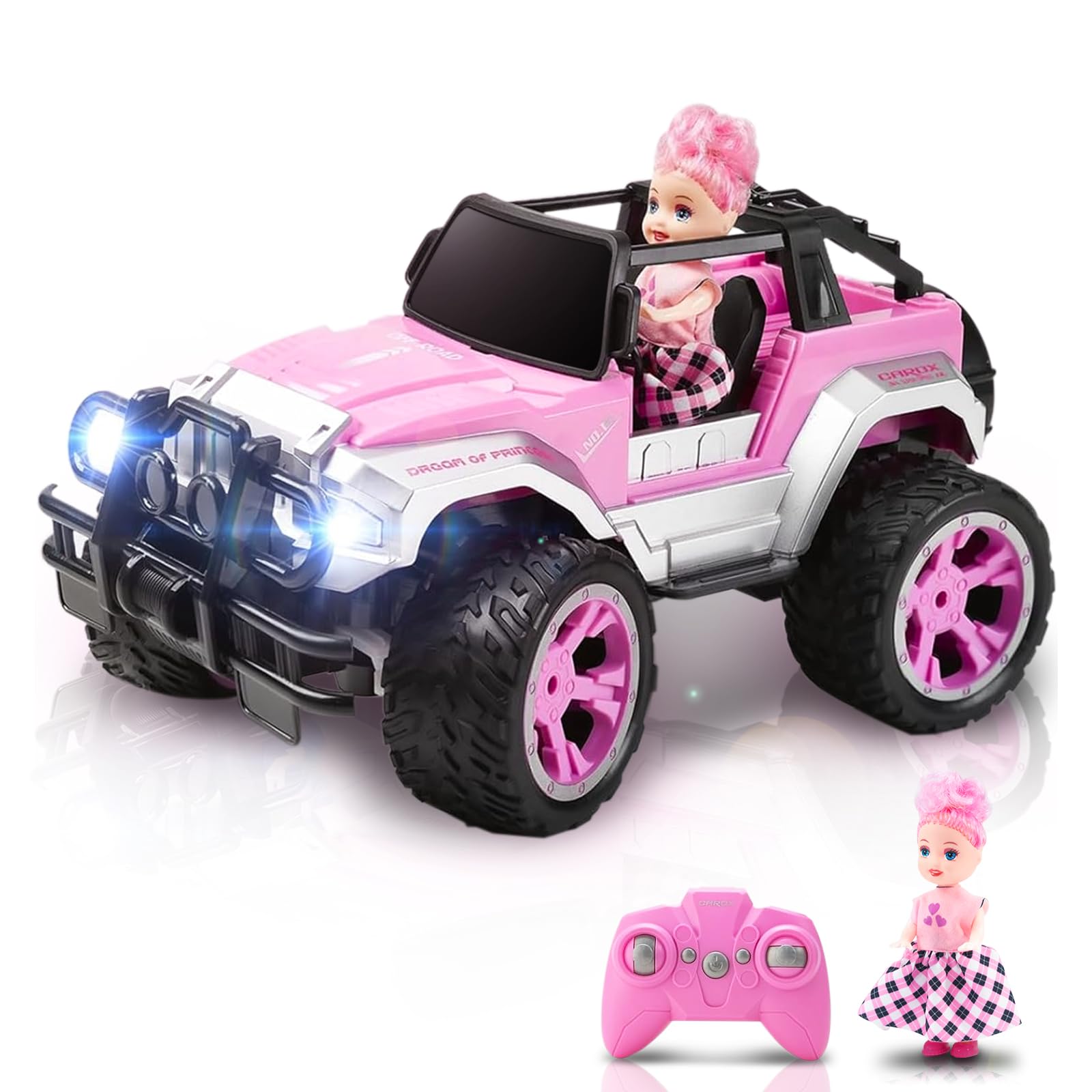 

Carox Scale Car for Cute Approximately 80 Minutes of Operation with Perfect for Elementary School Toys and Birthday Pink 1/16 Radio-Controlled Girls, розовый
