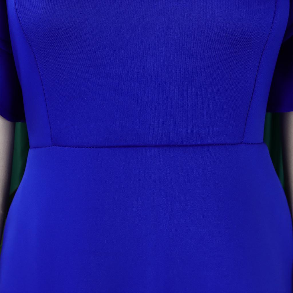 YYFS Dámská móda Léto Jaro Jednobarevný potisk Neformální šaty s krátkým rukávem a výstřihem do V s vysokým pasem