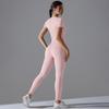 New Solid Color Double-sided Brushed Tight Fitting High Elasticity Breathable Yoga Suit Set For Running, Fitness, Sports, Yoga Suit For Women