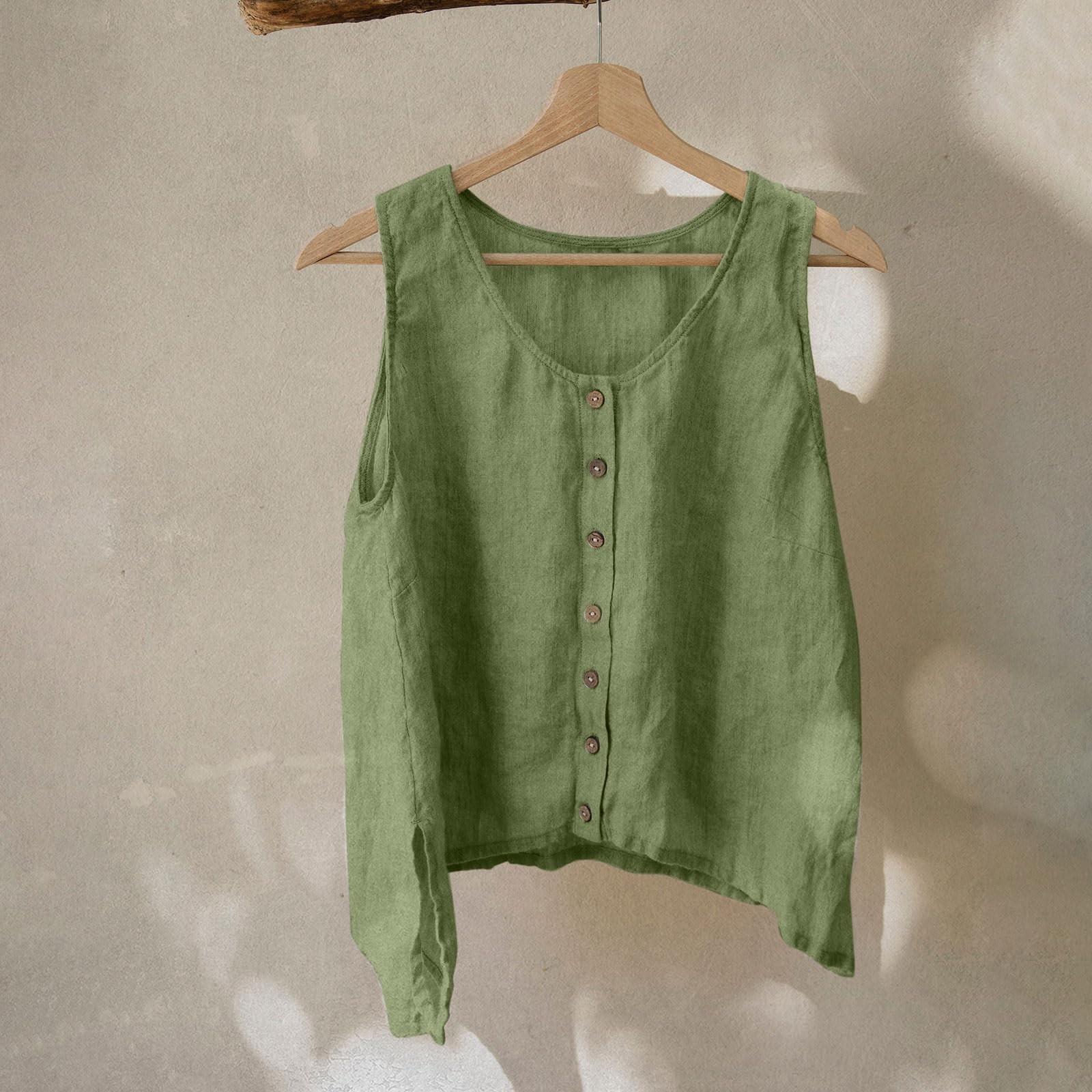 Женские рубашки без рукавов на пуговицах — фото 4