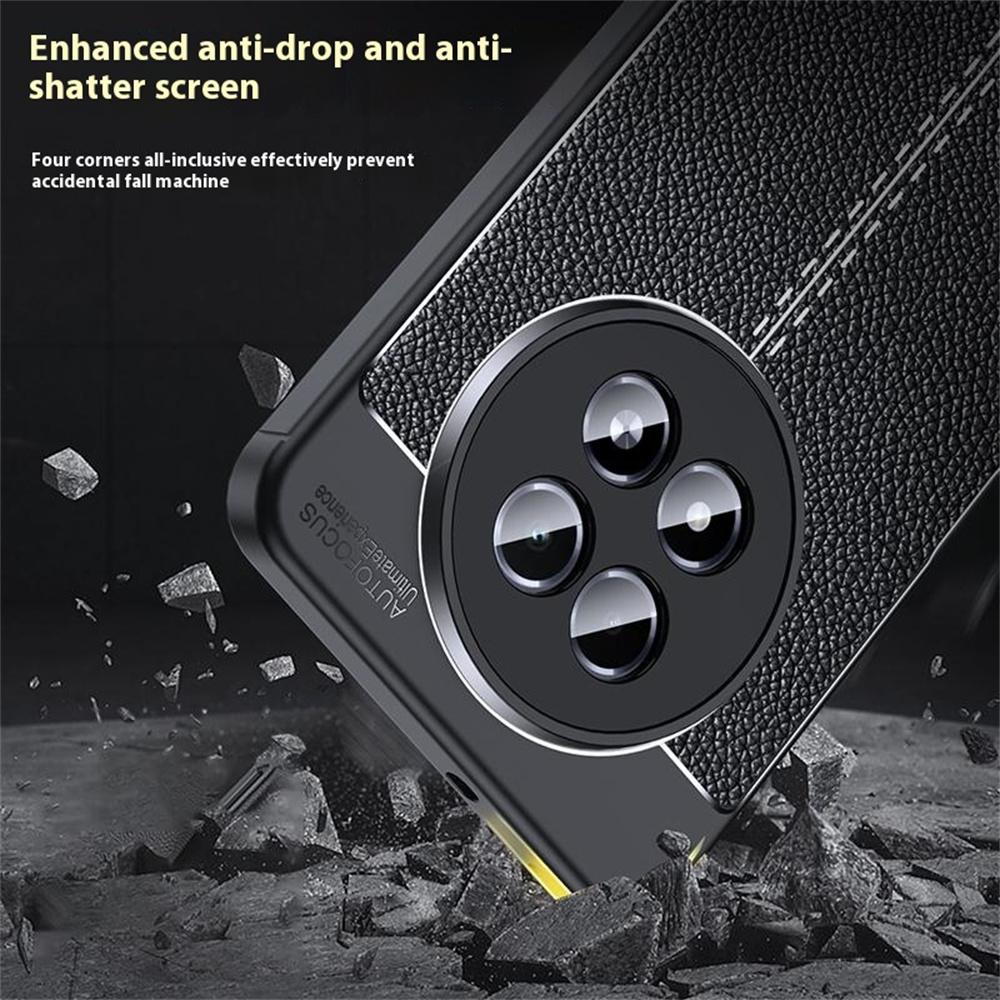 For Realme 13 5G Case Litchi Texture TPU Flexible Phone Cover,Black