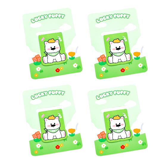 

4Pcs Cartoon Magnetic Bookmark Cute Puppy Page Clips for Students Readers Non-Slip Reusable Reading Accessory for Journaling Office School Gifts зелёный