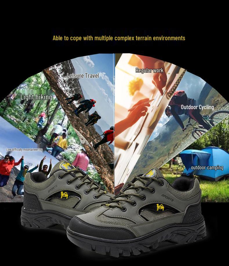 Men's Plus Size Round Toe Hiking Shoes - Trendy, Comfortable, Casual Outdoor Footwear for All Seasons