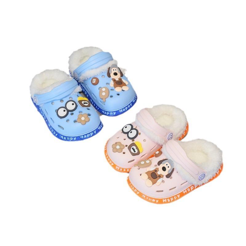 Odnímatelné, Dětské boty s roztomilým zimním teplem a plyšovými, hřejivými bavlněnými botami, bavlněné pantofle