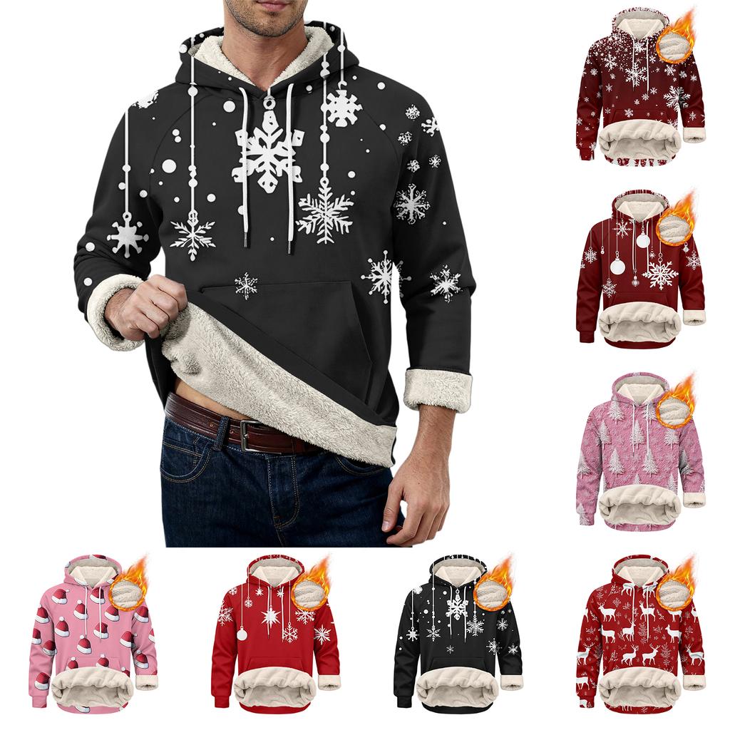 Men's Casual Long-Sleeve Fleece Hoodie With Pockets