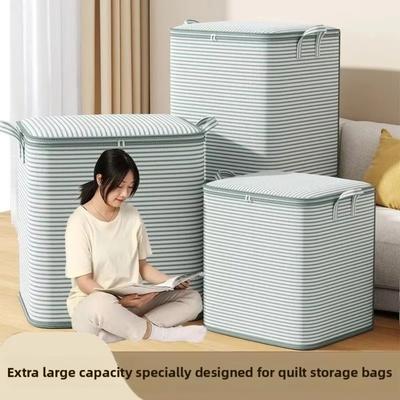 Large Capacity Clothes Storage Bins Double Zips Moving Packing Bag  Toy Storage And Sorting Box