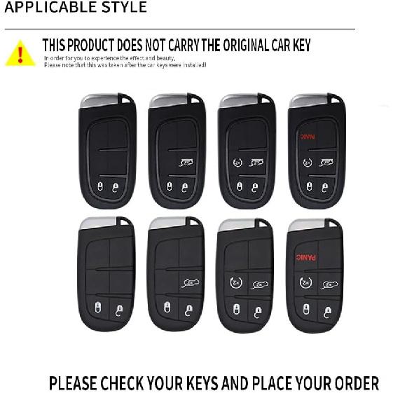 2/3/4/5 Tasten Smart Key Fob Hülle mit Schlüsselanhänger Passend für Jeep Fernbedienung Schlüssel Hülle Case Kompatibel mit Jeep Grand Cherokee für Dodge Challenger Charger