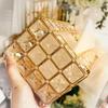 20cm*12cm*10cm Crystal Tissue Box Gold Keepsake Box Stylish Ring Holder Box  Desktop Use