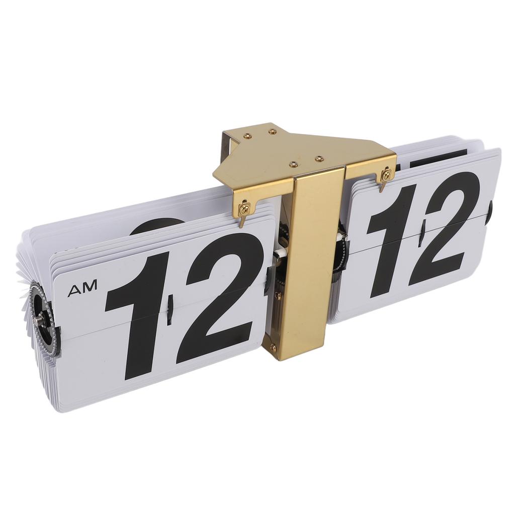 Automatic Flip Clock Mechanical Clock Battery Powered Retro Digital Flip Down Clock for Desktop Standing Wall Hanging