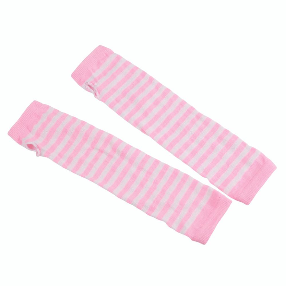 

Полосатые вязаные перчатки-нарукавники до локтя, варежки в корейском стиле, крутые эластичные перчатки, зимний сезон Pink White