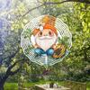 2D Metal Wind Chime with Festive Gnome and Cantaloupe Design Outdoor Garden Decor for Home Wedding Birthday Christmas Gift