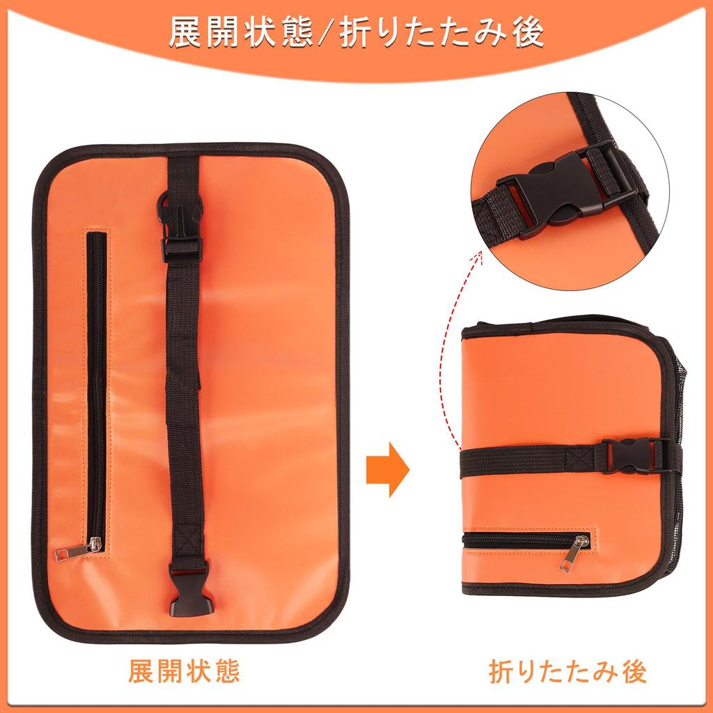 Foldable Floating Fishing Net, 40x24x24cm, 26L Capacity, Fishing Net, Bucket, Floating Fishing Net with 5m Nylon Rope (Orange)