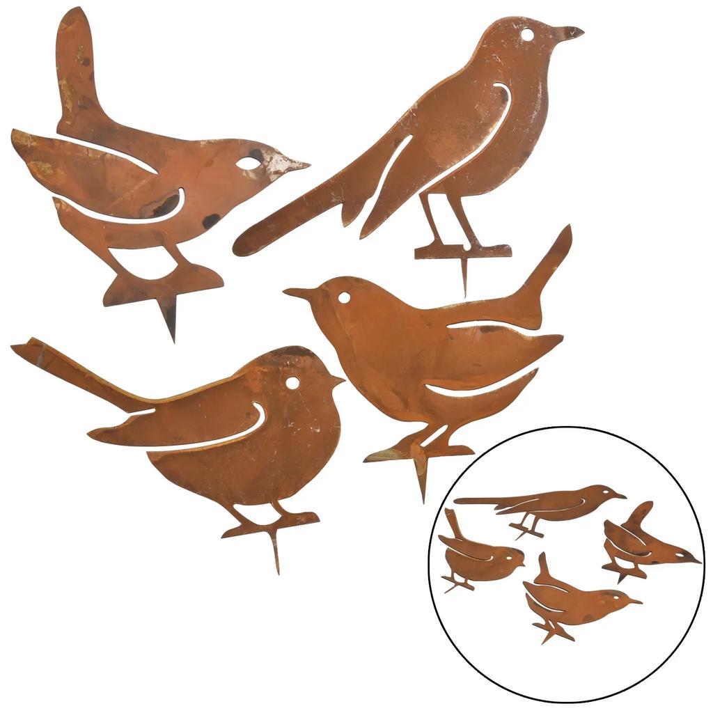 Fish Pond Decorative Ornament Rusty Metal Birds Snowy And Rainy Weather Decorate Garden Patio Families Weatherproof