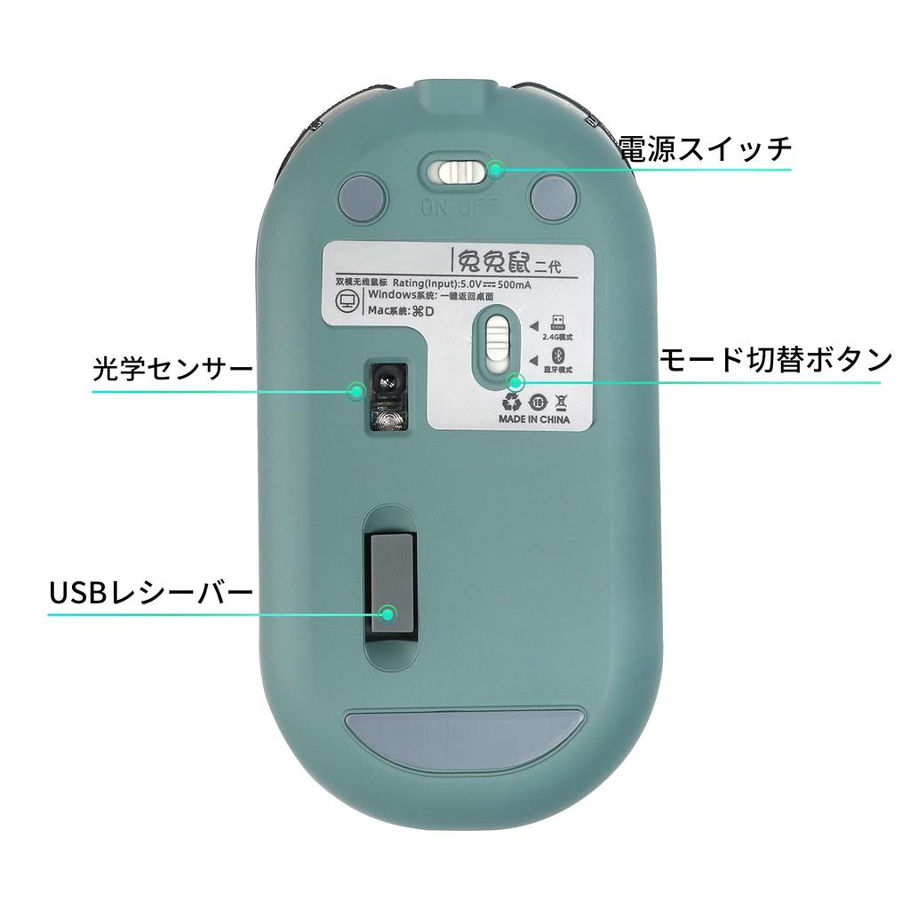 2.4GHz USB Wireless Mouse, Bluetooth 5.1, Ultra-Slim, 3DPI (1200-1600-2400), Quiet, Rechargeable, Wireless, Compact, Lightweight, Compatible with