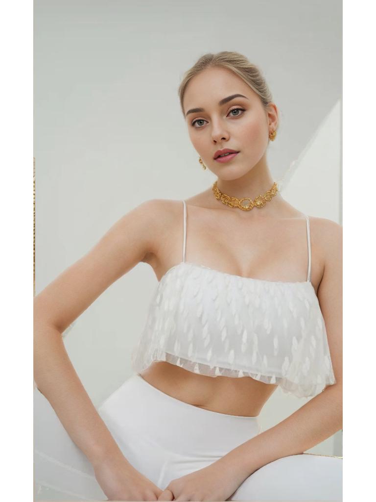 

Европейско-американский нюдовый сетчатый спортивный укороченный топ для йоги Small