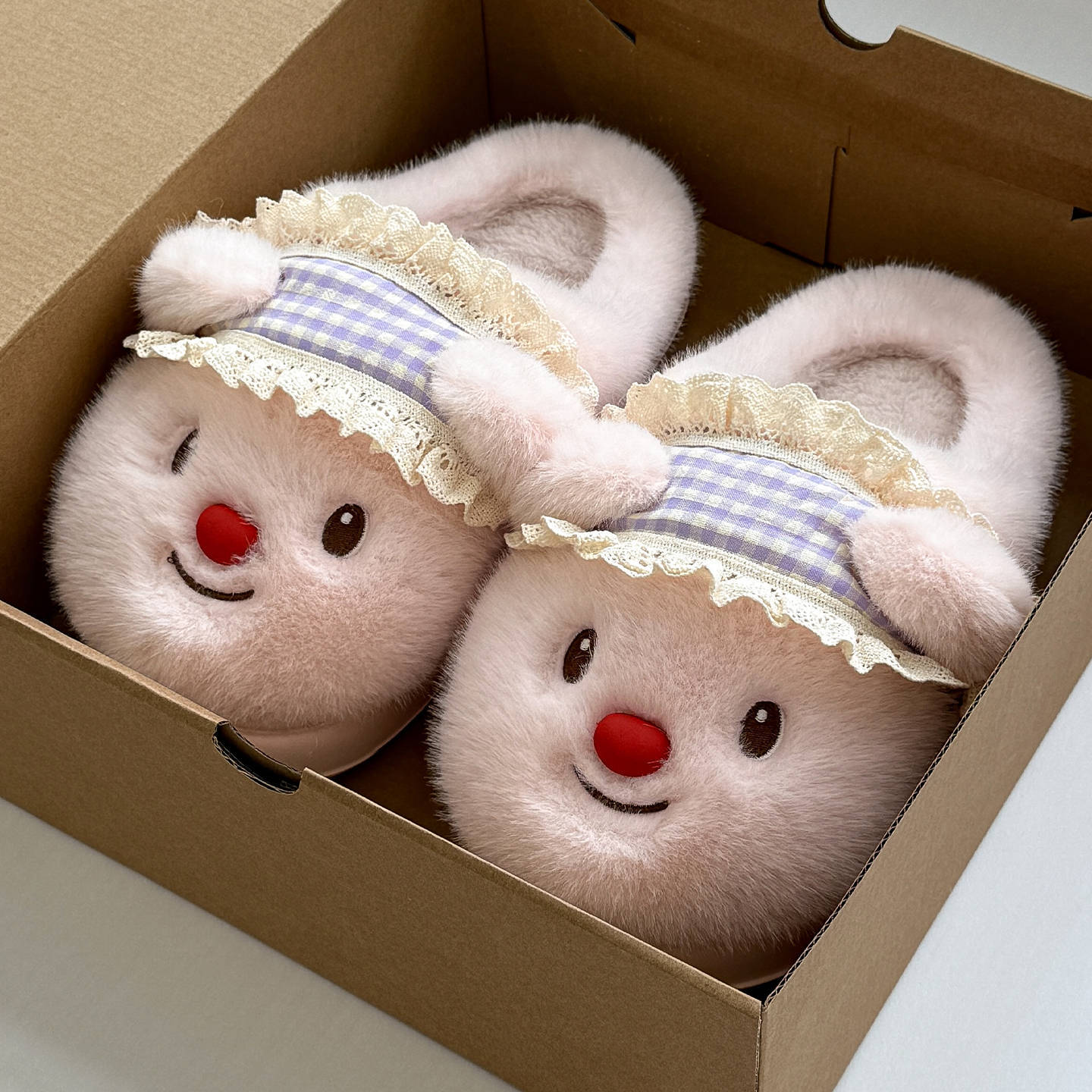 

Cotton slippers cute bear autumn and winter home plush warm thick bottom student cotton mop outside wear 40