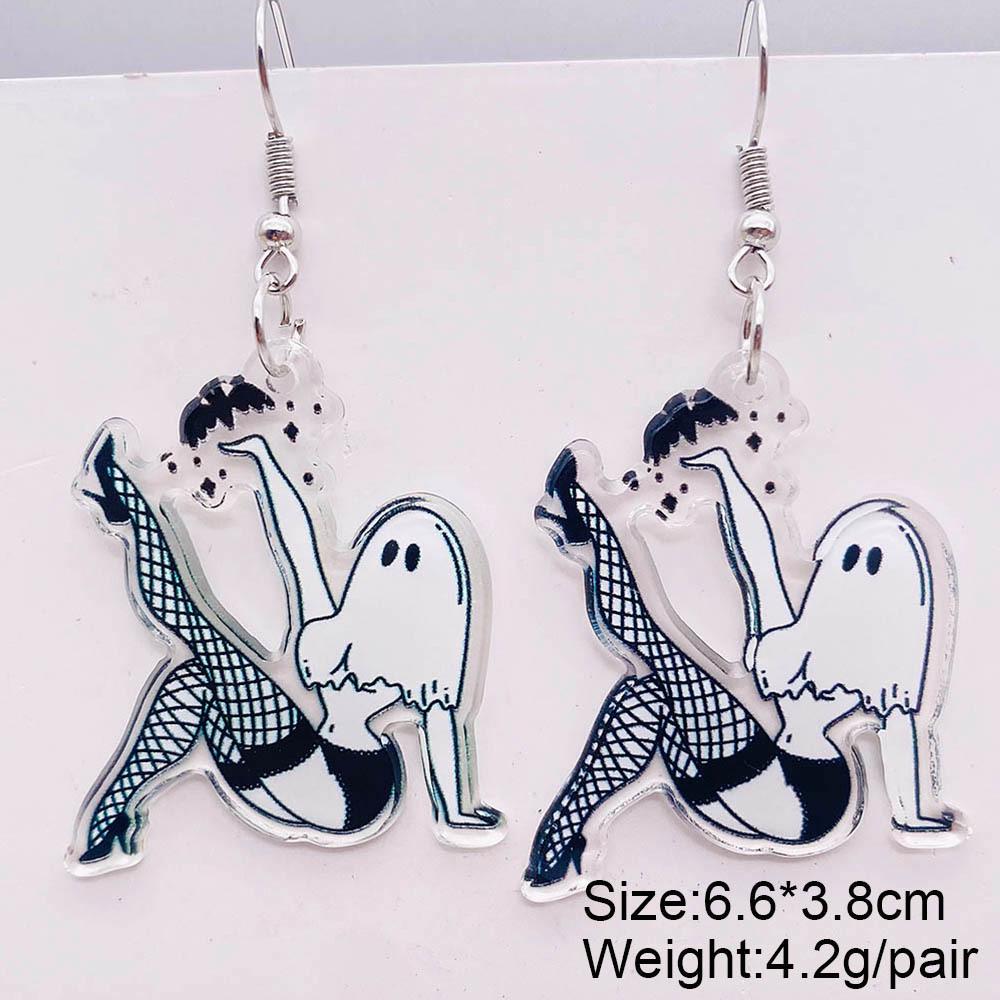 Spooky Halloween Pumpkin Ghost Witch Acrylic Earrings