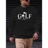 Men'S Casual Round-Neck Sweatshirt with A Golf Pattern