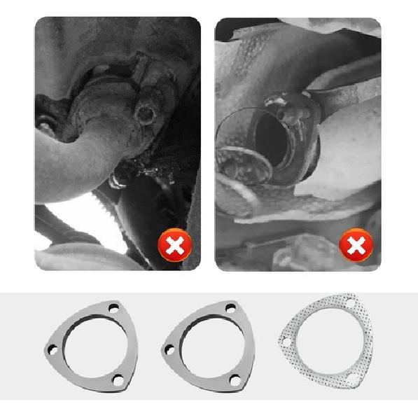 3" Exhaust Flange Gasket with 3 Exhaust Bolts Tool Set, Stainless Steel -3"