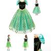 Vestito Cosplay Elegante Regina Anna di Frozen per Bambina con Accessori
