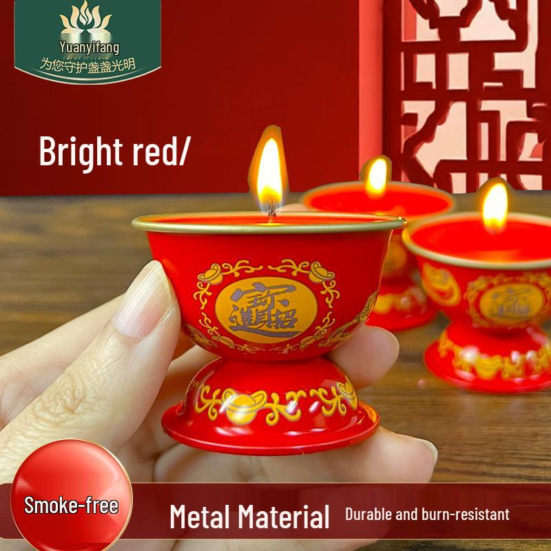 Festive Red Smokeless Candles for New Year, Buddha Offerings & God of Wealth Home Decor.