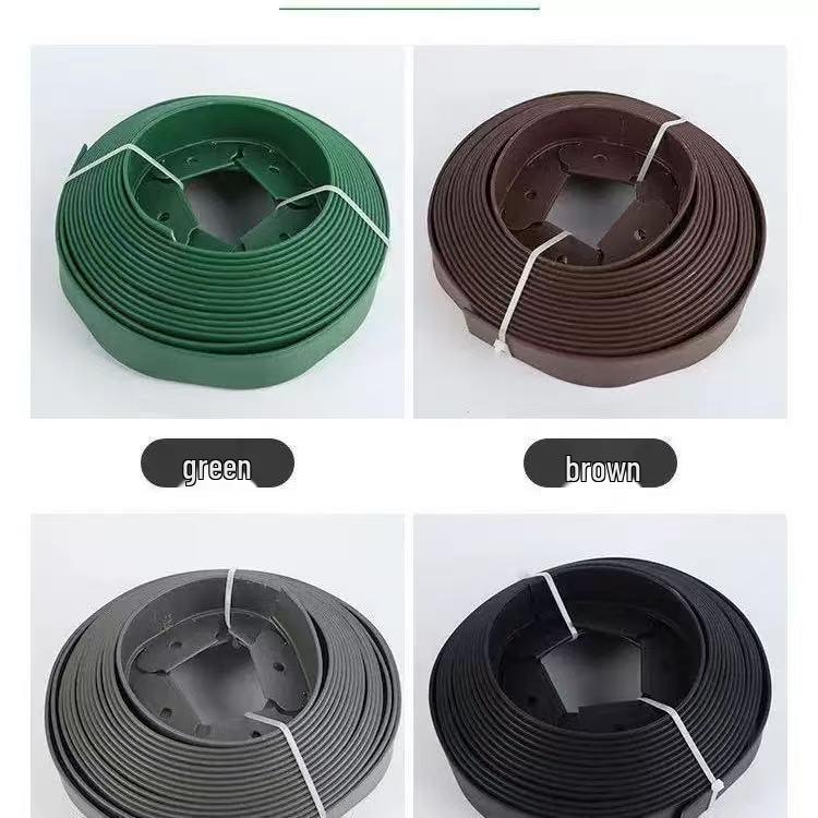 L-Shaped Plastic Grass & Stone Garden Edging Strip for Landscaping & Plant Isolation - Multiple Options Available