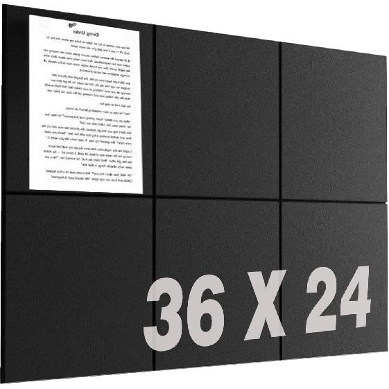 Большая пробка доска для стен 36 x 24 , 6 упаковок войлочных настенных плиток, Черные доски объявлений с безопасными съемными клейкими полосками, Пробковые доски для офиса,