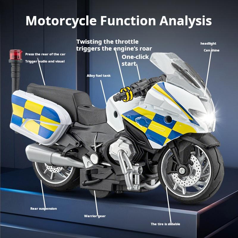 1:14 R1250Rt-P Robustes Streifenpolizeimotorrad Simulationslegierungsmodell Spielzeug Sammlerstück Ornament