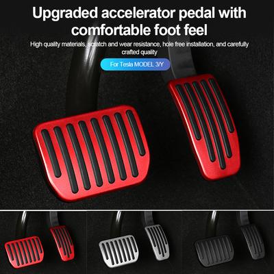 Per Tesla Model 3 Y Pedali freno Poggiapiedi Acceleratore Pedale auto Copertura cuscinetto in gomma Lega di alluminio Accessori interni per automobili