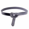 Women's Leather Belt Niche Design Cowhide Waist Seal No Button Head Knotted Belt Plus